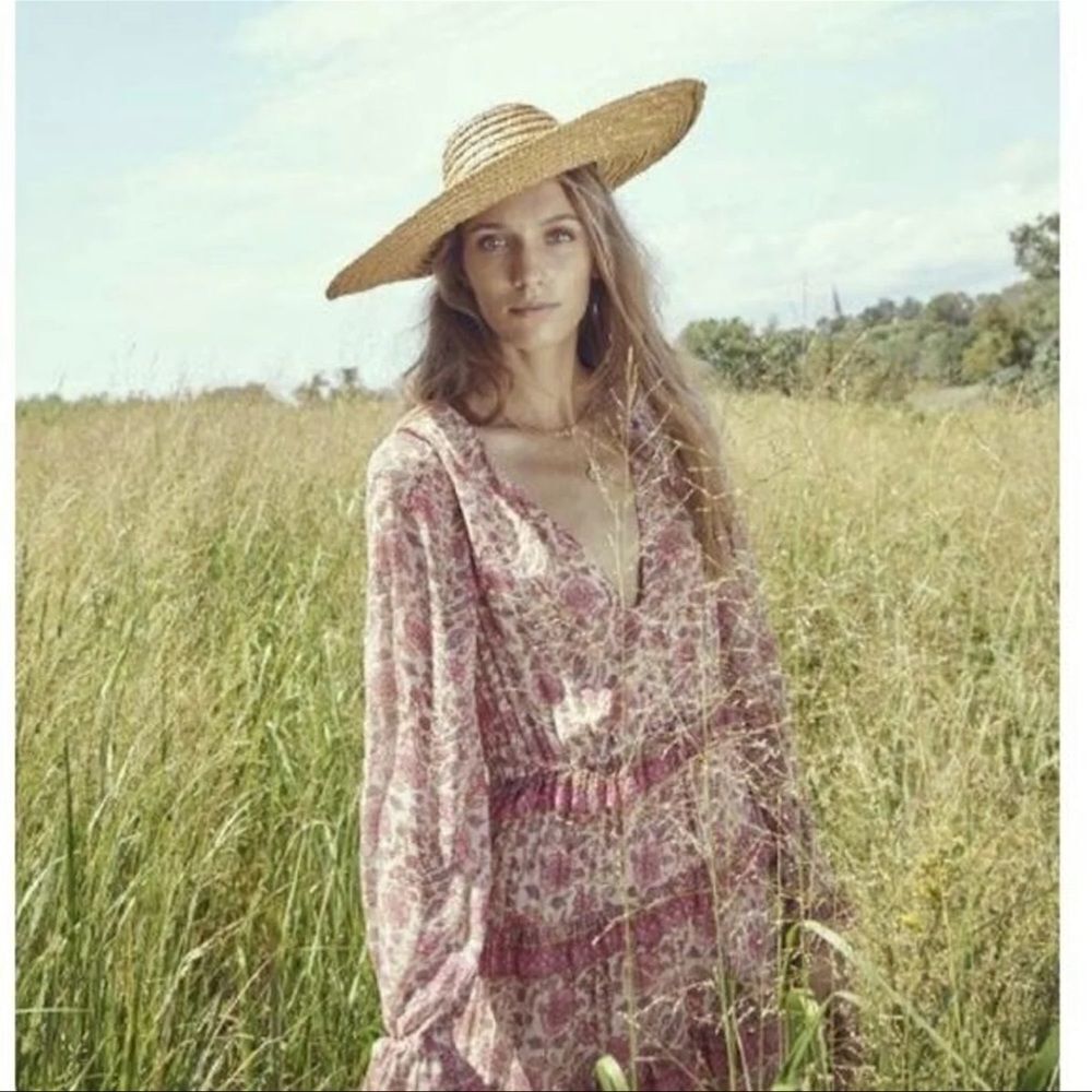 Love the Label Anthropologie tippy border Fuschia multi floral